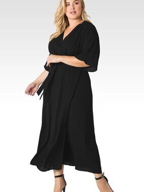 Black Wrap Dress  Size 1X